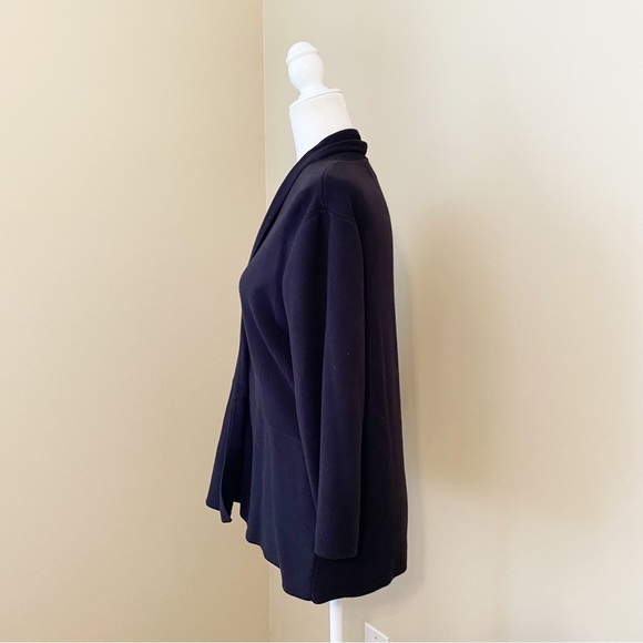 Kasper Button Front 3/4 Sleeve Black Cardigan -Large - Picture 2 of 12